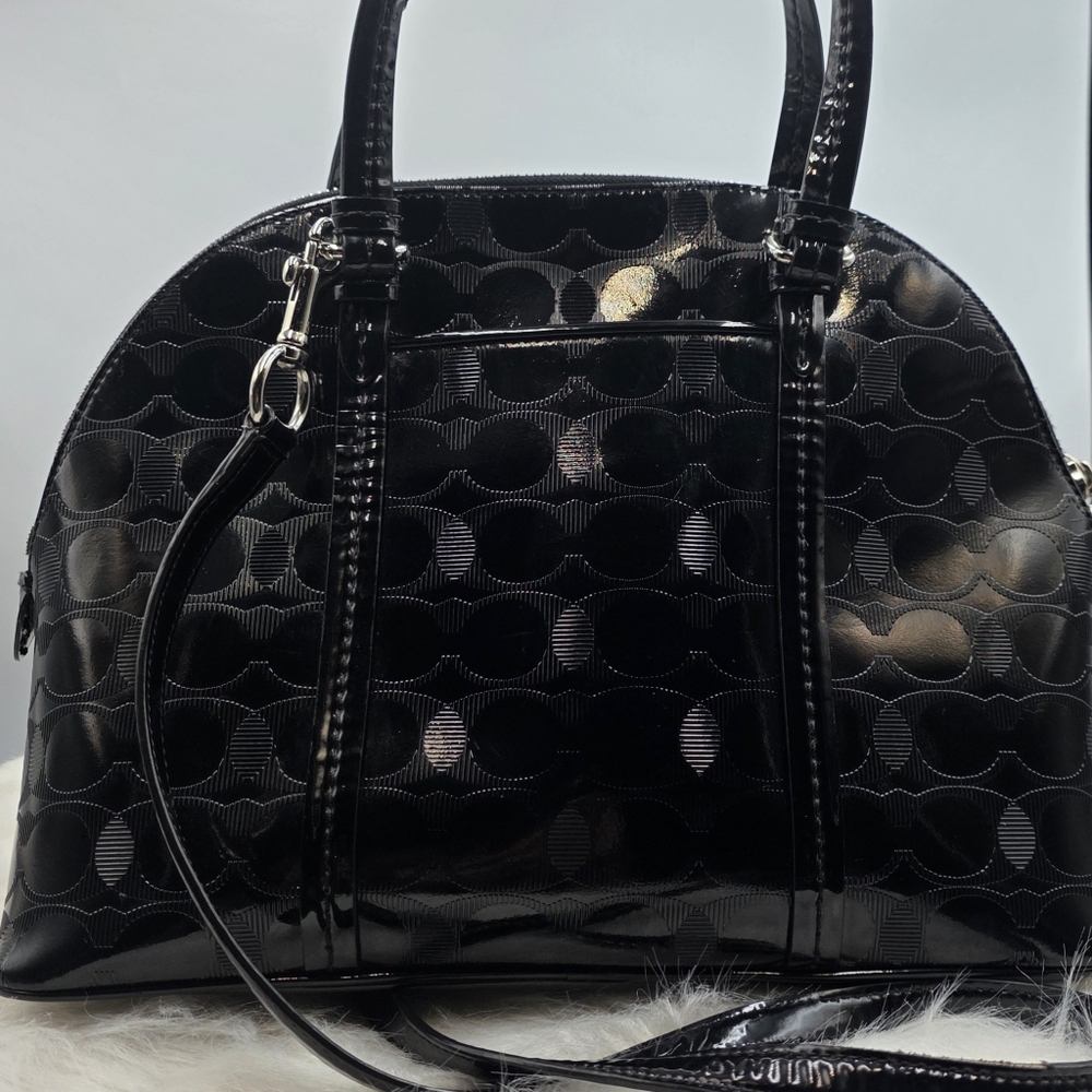 Coach Glossy Black Satchel - Picture 4 of 15